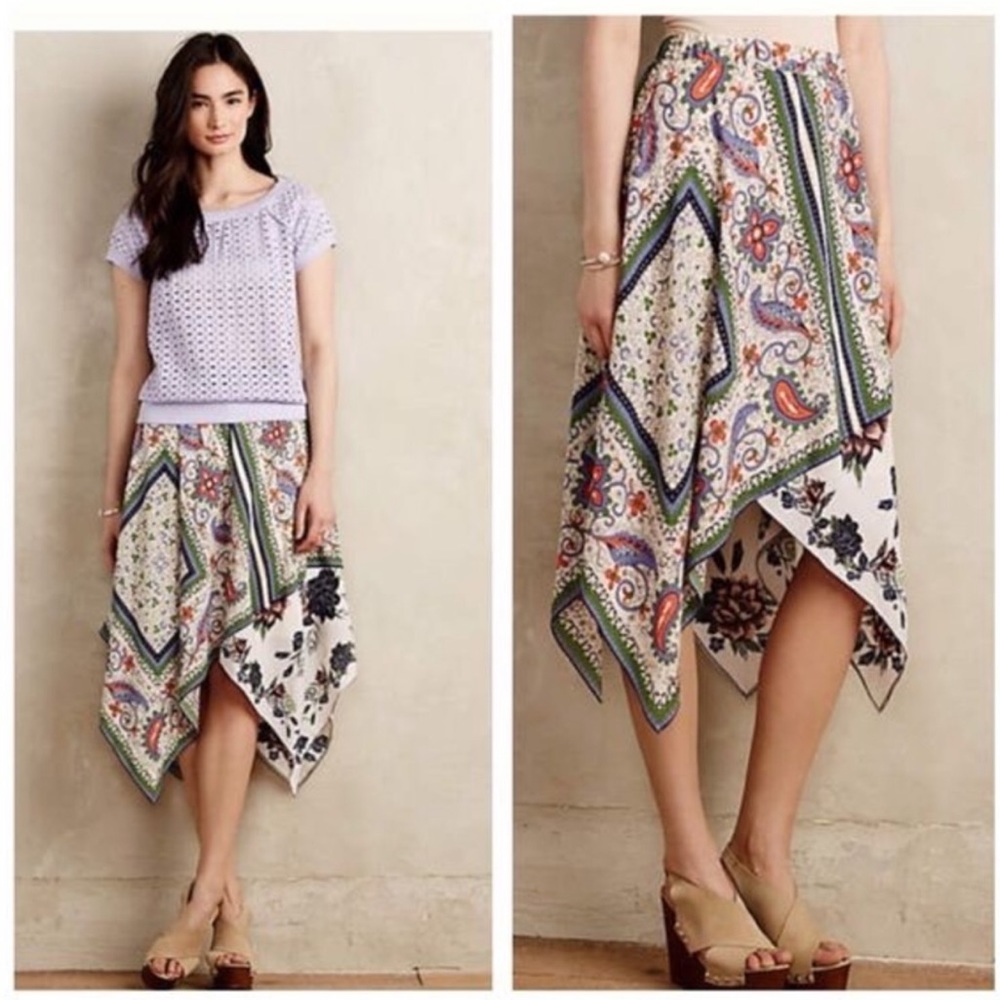 Anthropologie Maeve Far Sun Handkerchief Skirt 2 - Picture 1 of 7